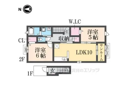 グラン ミラージュ(2LDK/2階)の間取り写真