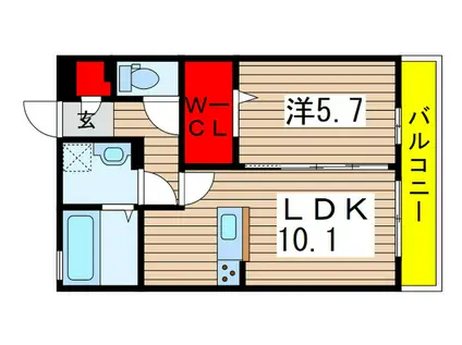 エクセルトーワII(1LDK/3階)の間取り写真
