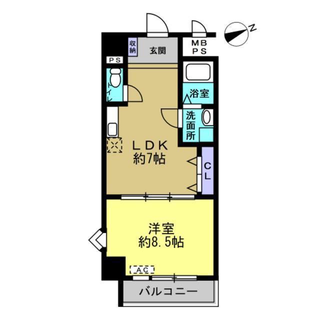 IMASAMORUGEN壱番館(1LDK/3階)の間取り写真
