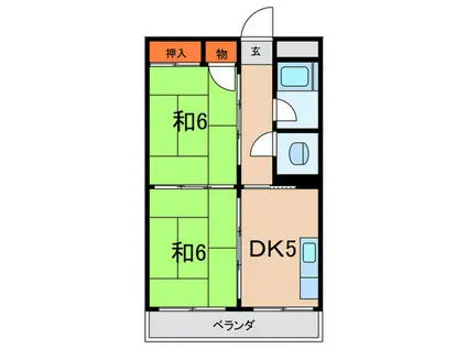 東嶋ビル(2DK/2階)の間取り写真