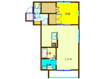 IL PALAZZO(1LDK/3階)の間取り写真