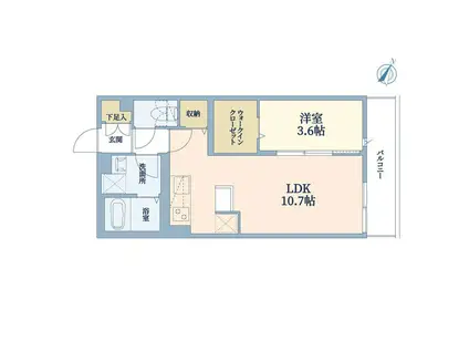 ウェルスクエア渋谷本町(1LDK/2階)の間取り写真