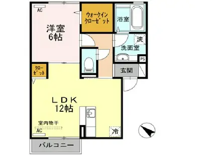 コンフォール桜(1LDK/2階)の間取り写真