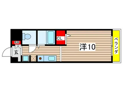 スカイビュー瑞穂(ワンルーム/3階)の間取り写真