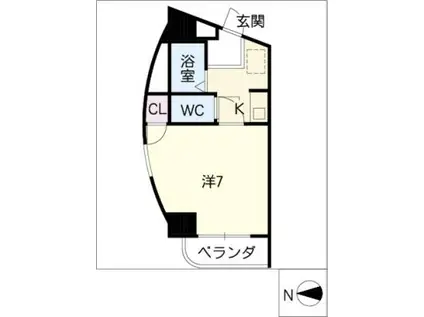 クレスト・MK伊勢山(1K/5階)の間取り写真