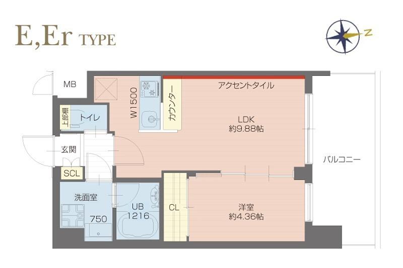 プレジオ西中島ASIAN(1LDK/9階)の間取り写真