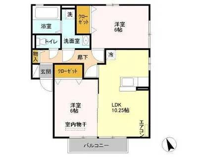 エトワール201(2LDK/2階)の間取り写真