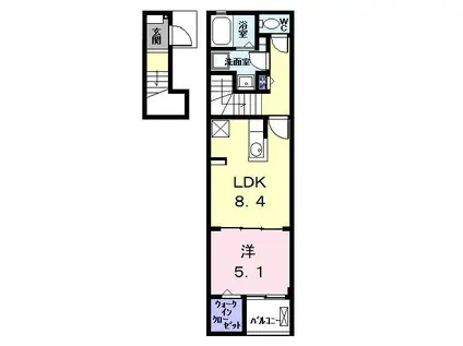 K.F.KアルバTWO(1LDK/2階)の間取り写真