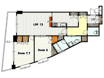 ベラジオ京都清水(2LDK/6階)の間取り写真