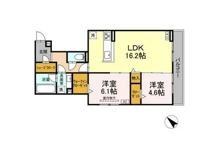 セレーノ北安東 B棟(2LDK/3階)の間取り写真