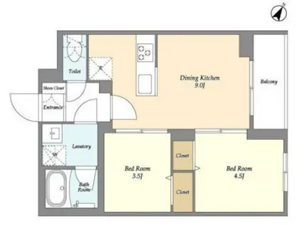 ドゥーエ曳舟II ドゥーエ曳舟2(2DK/4階)の間取り写真