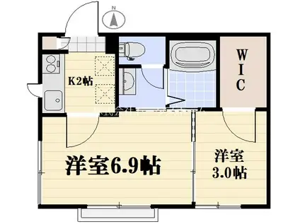 ピアーチェかわた(2K/2階)の間取り写真
