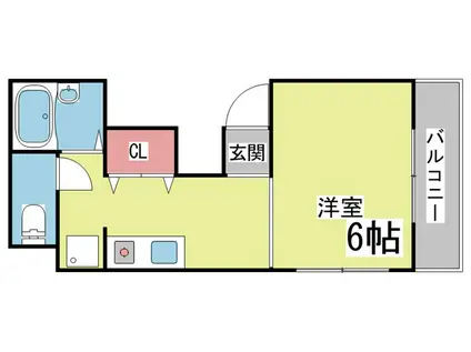 ジョイフクズミ(1K/2階)の間取り写真