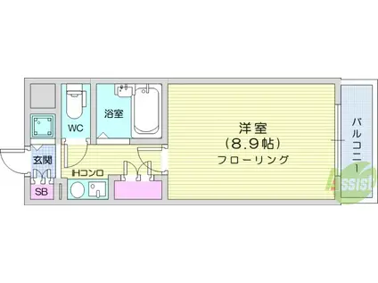 ホーユウコンフォルト南光台(1K/2階)の間取り写真