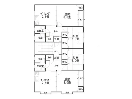 蔵夢館1(2DK/1階)の間取り写真