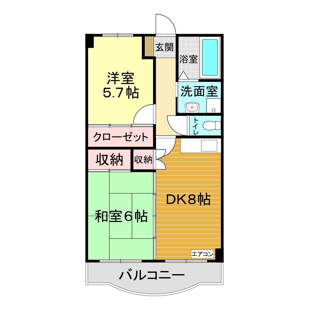 エスポアール21(2DK/1階)の間取り写真