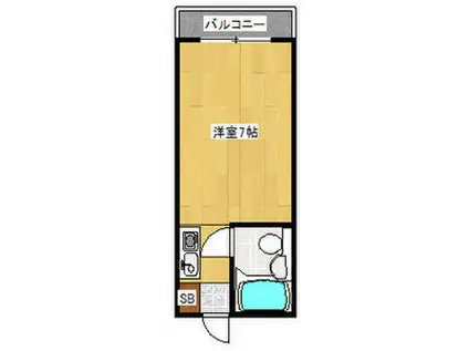 センチュリーシティII(1K/3階)の間取り写真