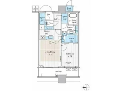 パークシティ大崎 ザ タワー(1SLDK/8階)の間取り写真
