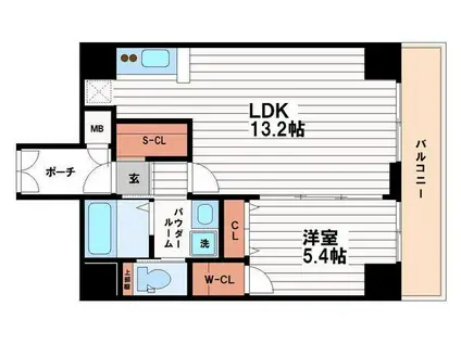 REIOS谷町(1LDK/6階)の間取り写真