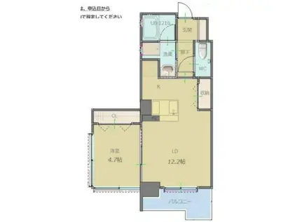 ラグレース天六(1LDK/4階)の間取り写真