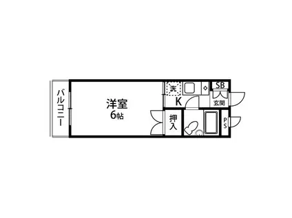 セティル上杉(1K/2階)の間取り写真