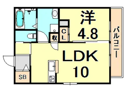 トレッフ(1LDK/3階)の間取り写真