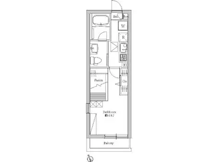 エルスタンザ舟渡(1K/1階)の間取り写真