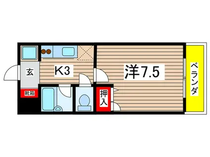 ヴァンベール桜山(1K/3階)の間取り写真