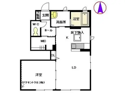 クレセオ ブレス II番館(1LDK/1階)の間取り写真