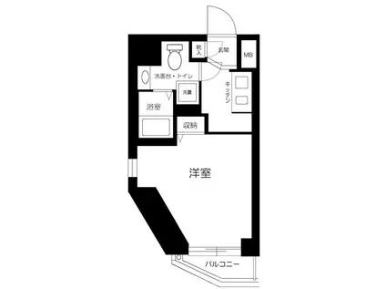 サンテミリオン神田東(1K/7階)の間取り写真