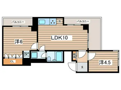 リエス綱島(2LDK/2階)の間取り写真