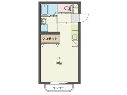 カモミール(ワンルーム/2階)の間取り写真