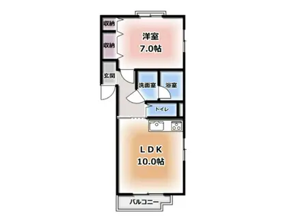 フェリーチェ(1LDK/4階)の間取り写真