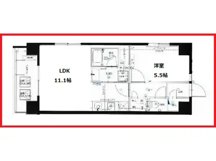 ザ・グランデ レガーロ浅草(1LDK/8階)の間取り写真