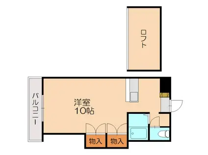 カーサビアンカ(ワンルーム/3階)の間取り写真