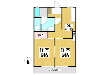 セジュールコスモス(2DK/1階)の間取り写真