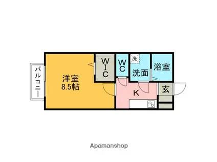 セレッソ住吉II(1K/1階)の間取り写真