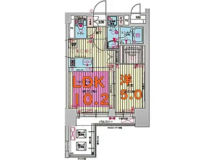プレサンス丸の内城雅(1LDK/12階)の間取り写真