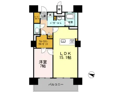 ロイヤルパークスERささしま ウエスト(1LDK/17階)の間取り写真