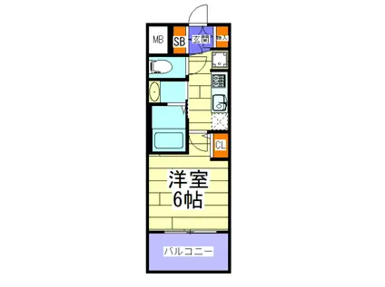 エステムコート難波サウスプレイスVIラグジー(1K/7階)の間取り写真