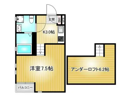 ラ・カーサ・ミーア(1K/1階)の間取り写真