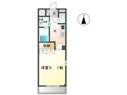 グランチェスタII(1K/1階)の間取り写真