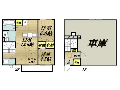 サクラーレBANSU(2LDK/1階)の間取り写真