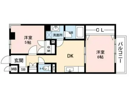 ロワイヤル東井堀12(2DK/2階)の間取り写真
