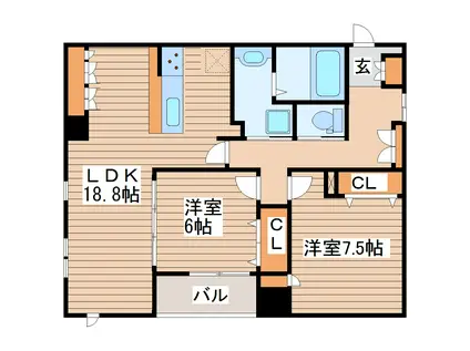 アーバンライフ橋本(2LDK/3階)の間取り写真