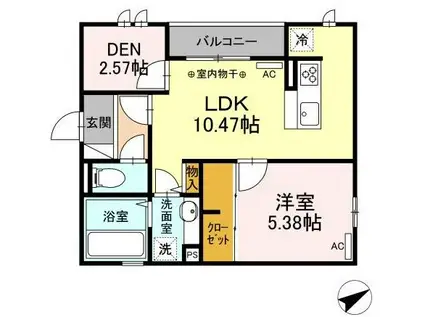 サンクアン吉祥寺(1LDK/2階)の間取り写真