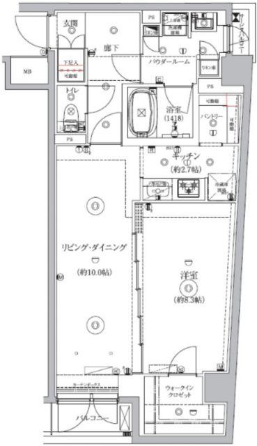 GENOVIA北池袋SKYGARDEN(1LDK/4階)の間取り写真