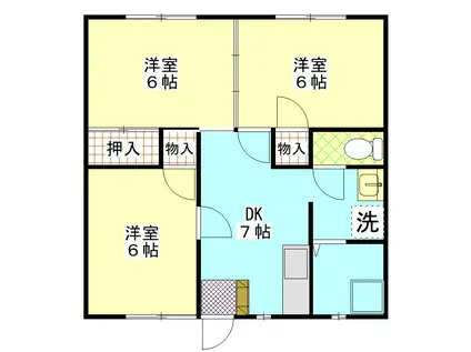 竹田マンション(3DK/2階)の間取り写真