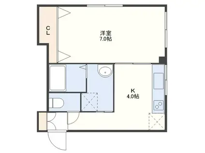 第3本田ビル(1K/3階)の間取り写真