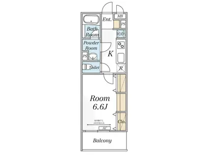 リブリ・草加市谷塚町(1K/1階)の間取り写真